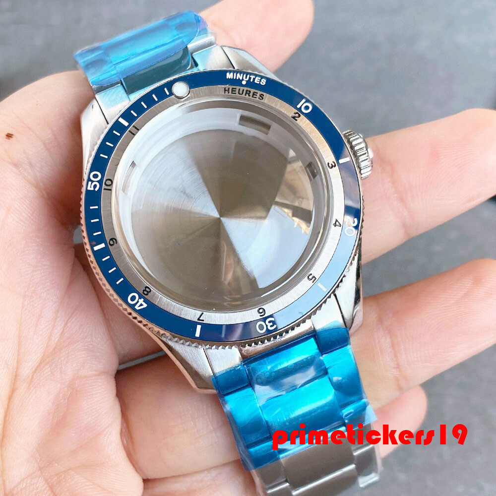 Double Domed Sapphire 40mm Dive Watch Case Bracelet Fit NH34 NH35 ETA2824 PT5000