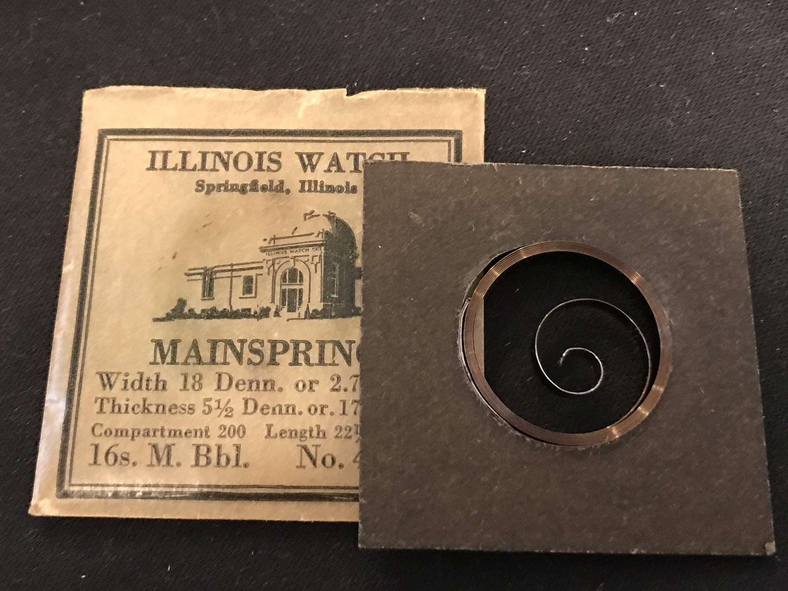 Illinois Factory Mainspring No. 47327 for 16s Bunn & Sangamo Railroad Watches –
