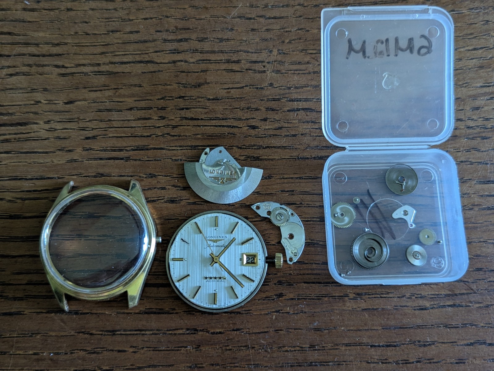 Partial Longines Admiral Cal 501 Movement/Dial/Hands, Good Balance #S498