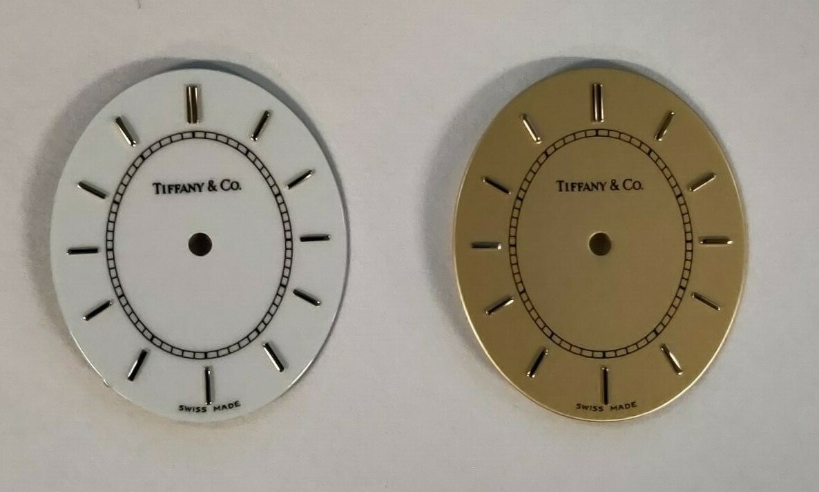NOS Tiffany & Co Oval Watch Dial (Gold Or White with Gold markers) 20mm X 24mm