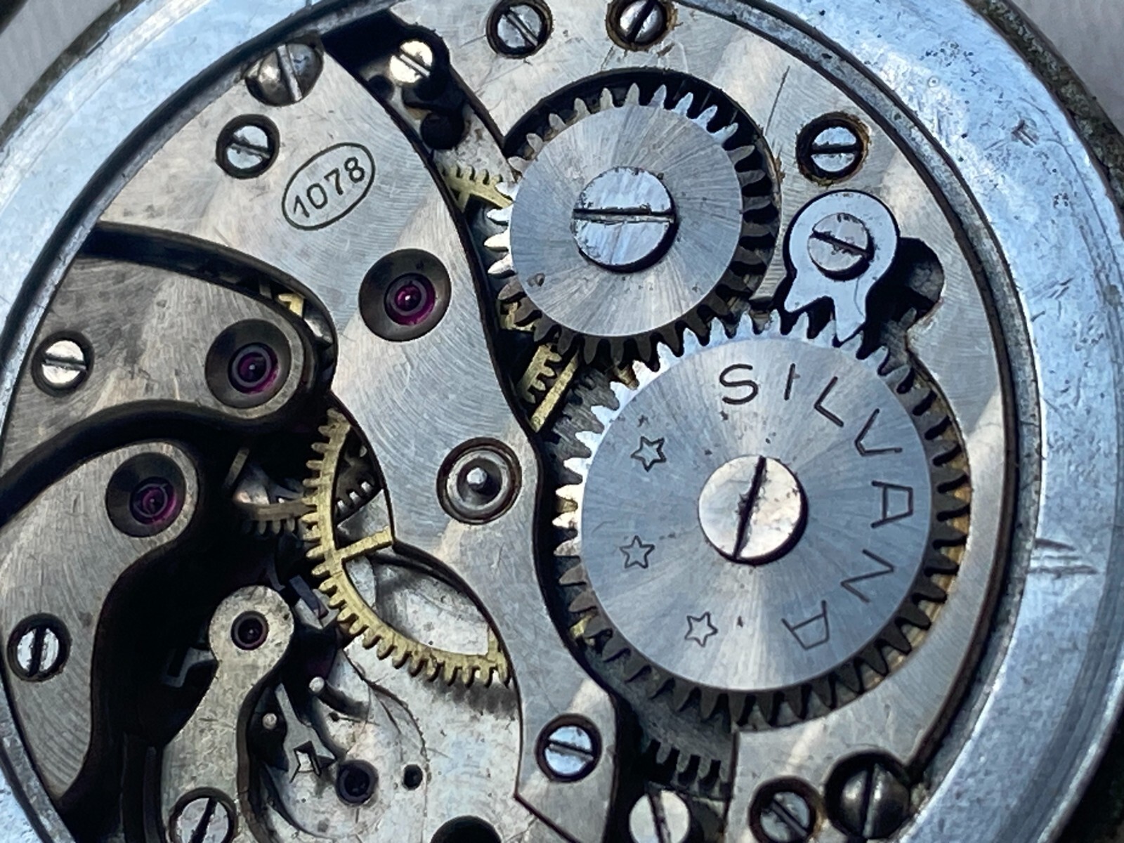 Vinatage watch parts MOVMENT SILVANA 1078 ANCRE CHRONOMETER