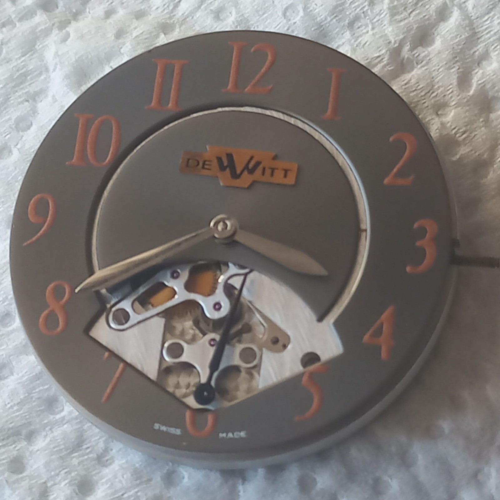 DeWitt Retrograde Watch Movement – Complete Set Dial + Movement + Metal Holder