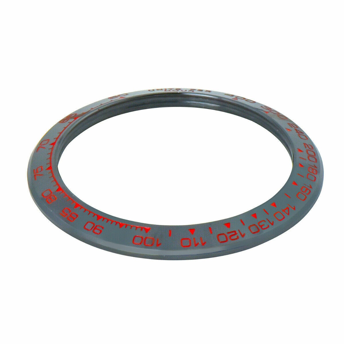 Black Red Ceramic Replacement Bezel Insert Red Numbers 38.50mm x 30.40mm