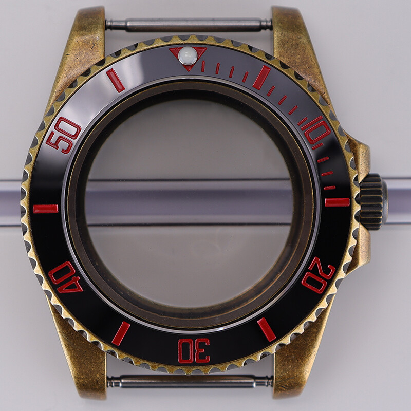 40mm Bronze Diver Watch Case+Sapphire Glass For Seiko nh35 nh36 nh34 Movement