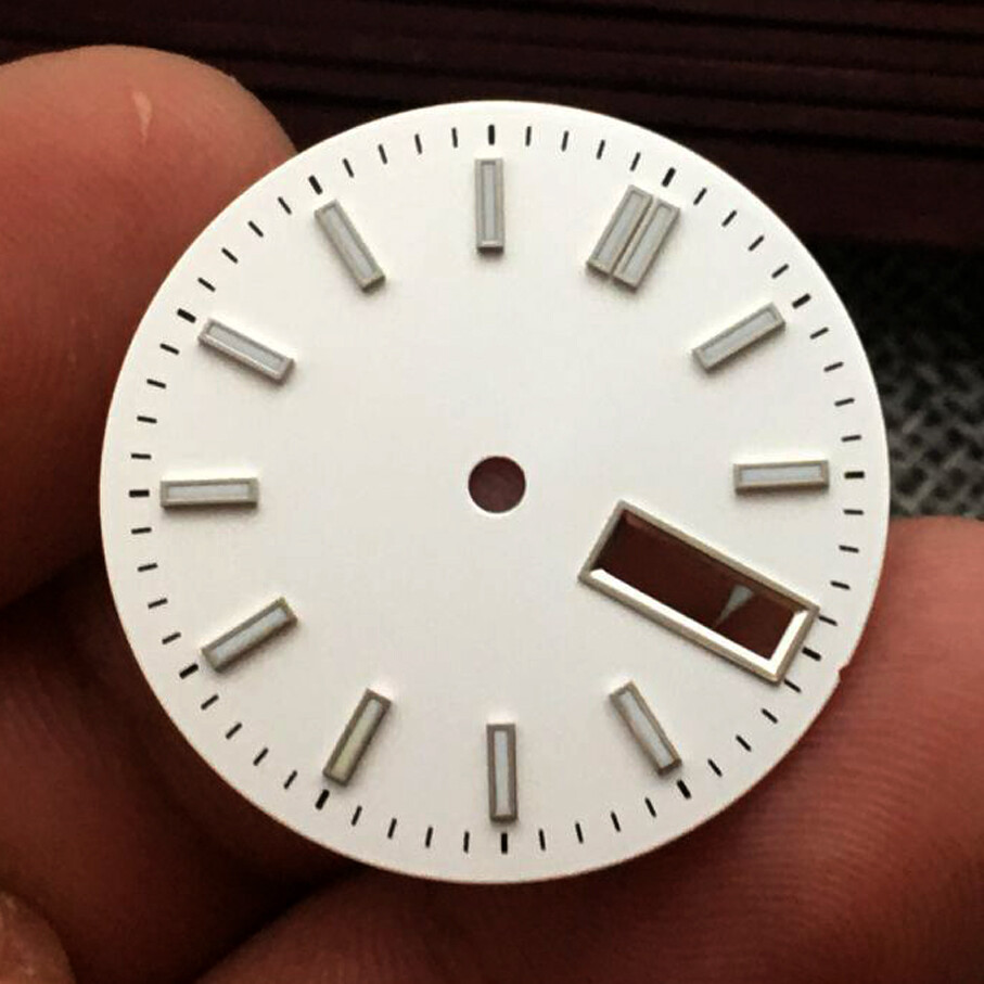 28.5mm NH36 Dial with Studs Sky Blue White Black Green Lume for NH36 Movement
