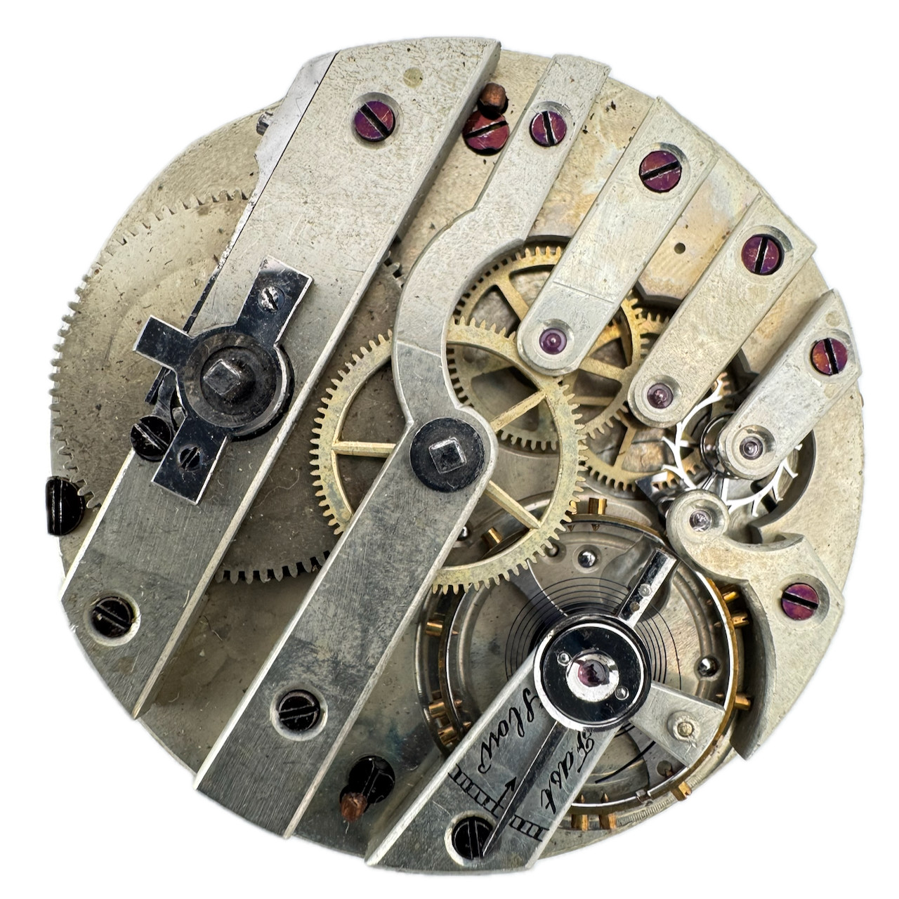 Antique 38mm Unbranded Key Wind Swiss Lever Pocket Watch Movement Swiss