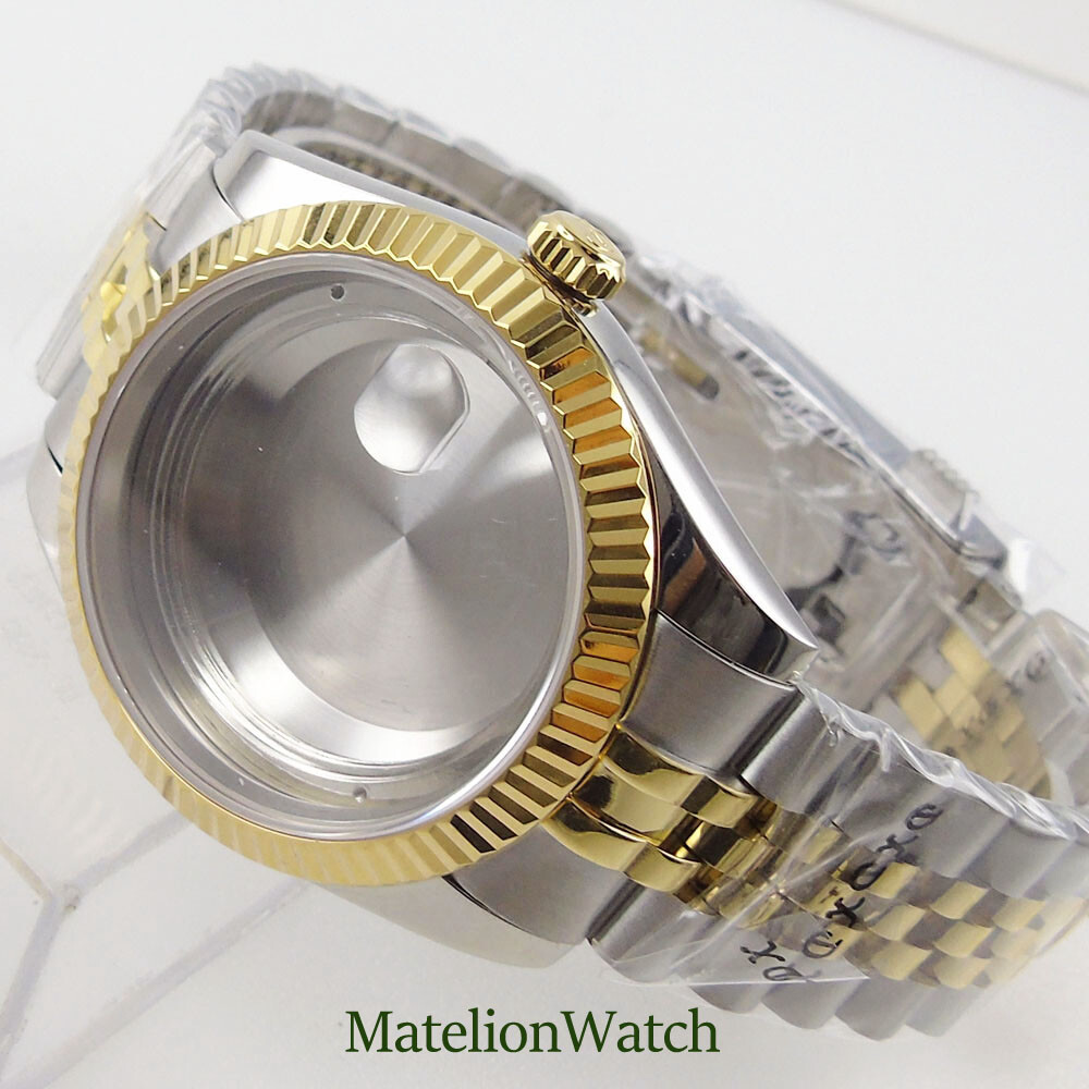 39.5mm Watch Case Spare Parts Gold Color Fit For Miyota 8215 82Series DG 2813