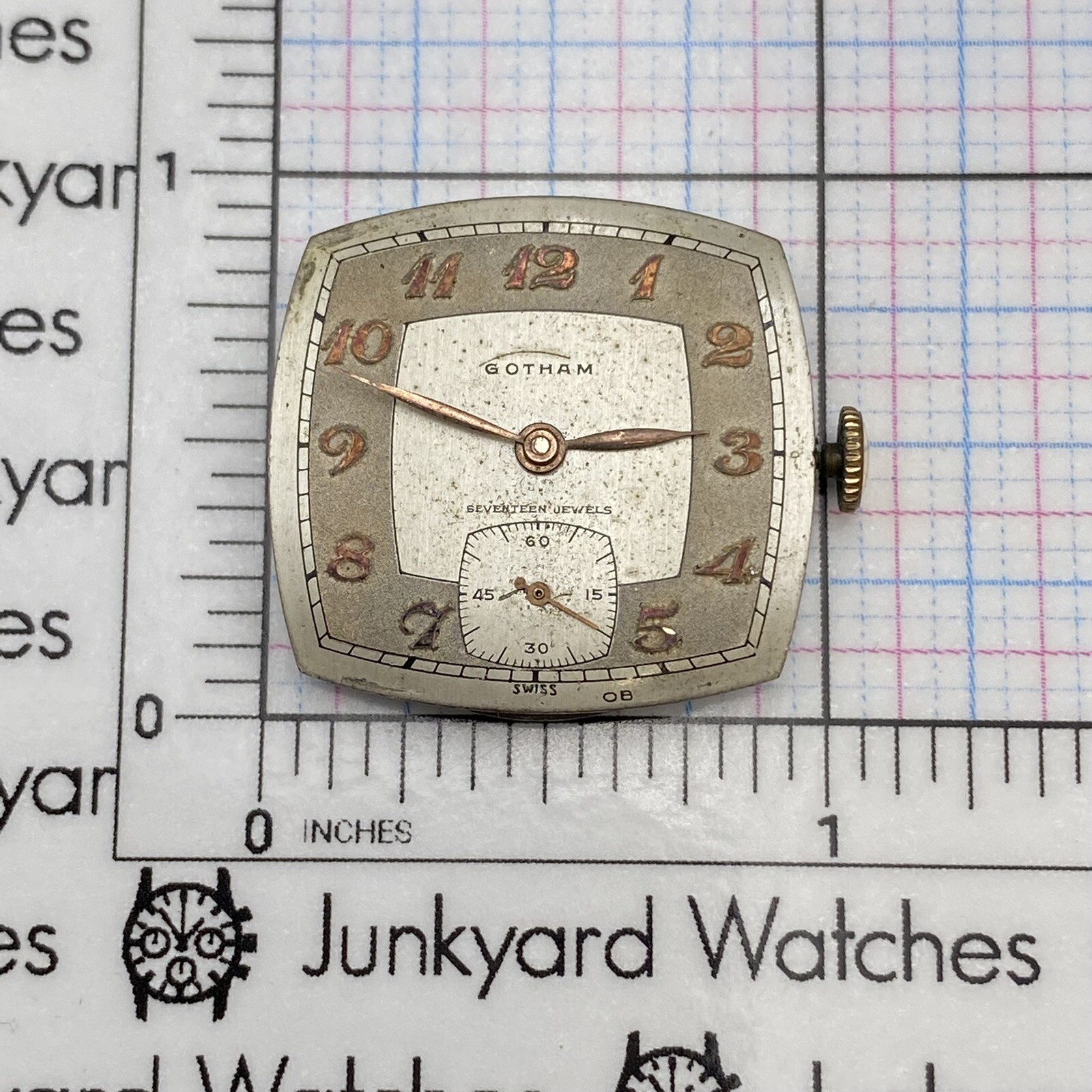 Gotham Watch Movement Repairs Parts Spares Watchmaker 17 Jewels Swiss UNMJ