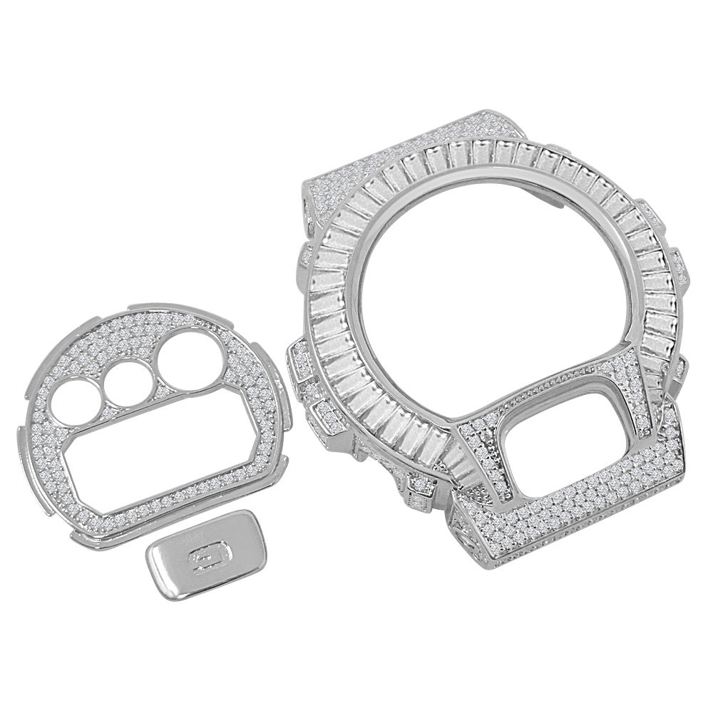 Baguette G-Shock DW6900 Watch Bezel +Face Plate + G Button Cover Case Combo Set