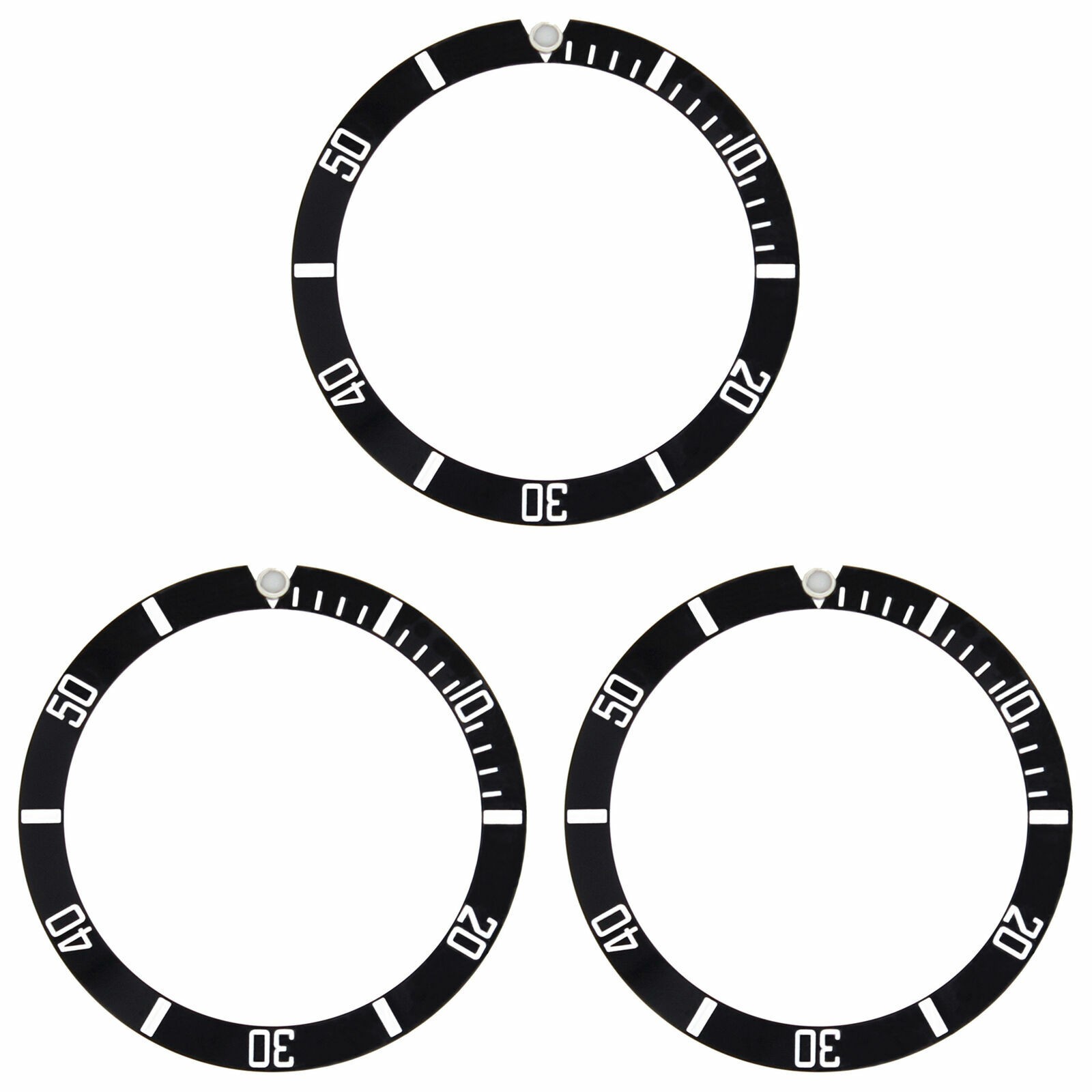 3 BEZEL INSERT ALUMINUM FOR ROLEX SUBMARINER WATCH 5508 5512 5513 1680 BLACK