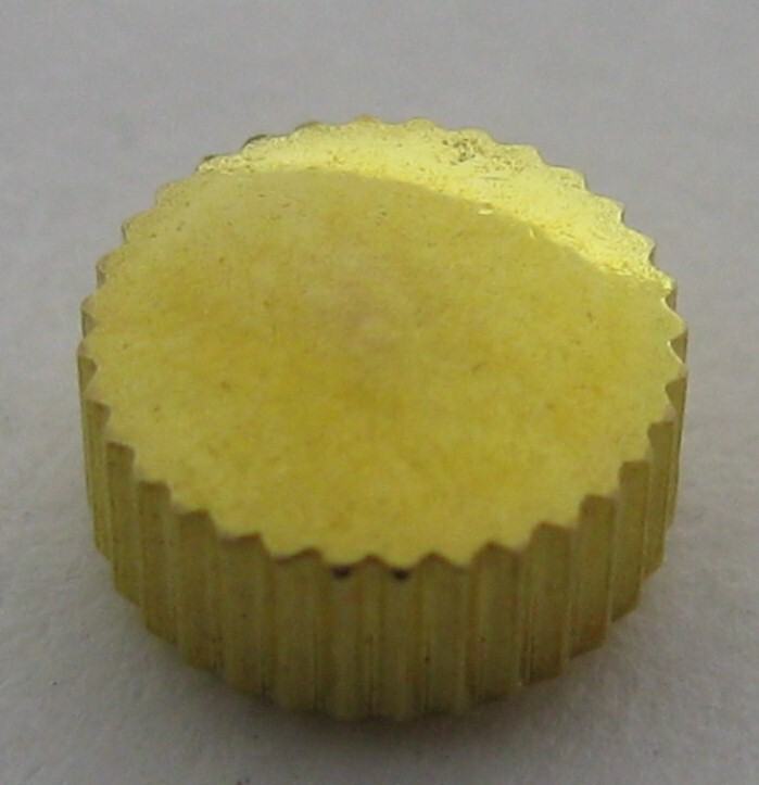 Crown for watch in yellow gold plated 4.9 millimeters fit stem 0.9 mm * tap 10 *