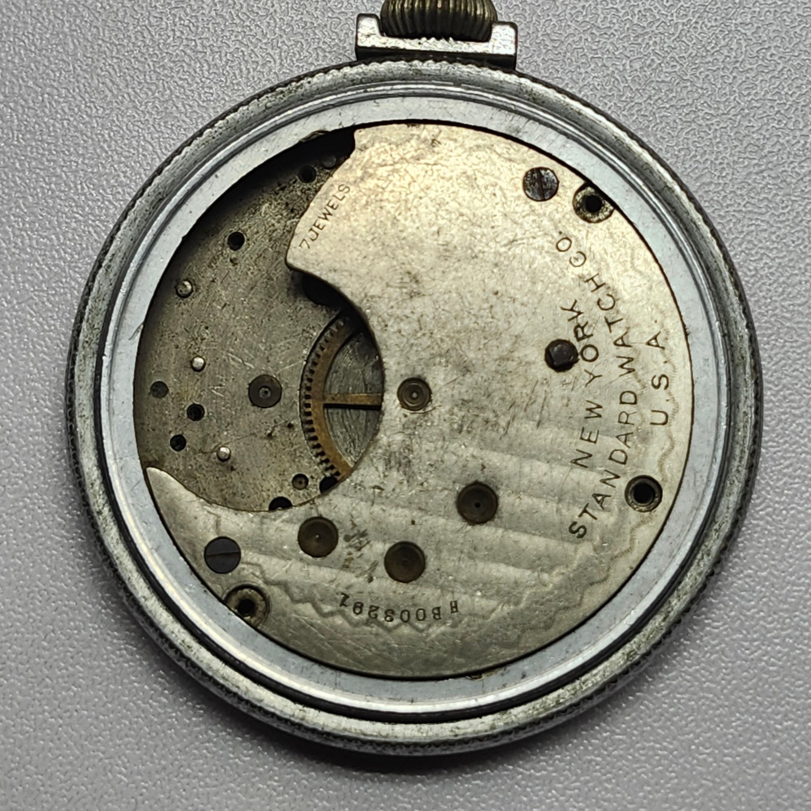 Antique New York Standard 7J Pocket Watch Movement – Size 18s? – Parts/Repair –