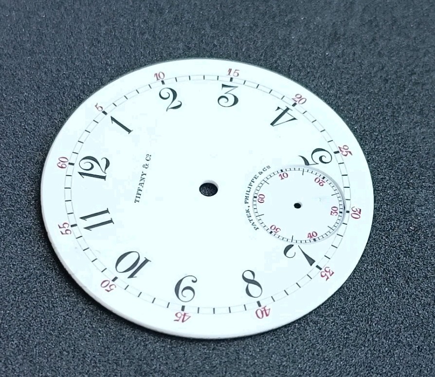 Rare Patek Philippe & Tiffany Co Pocket Watch Enamel DIAL ONLY Double Signed