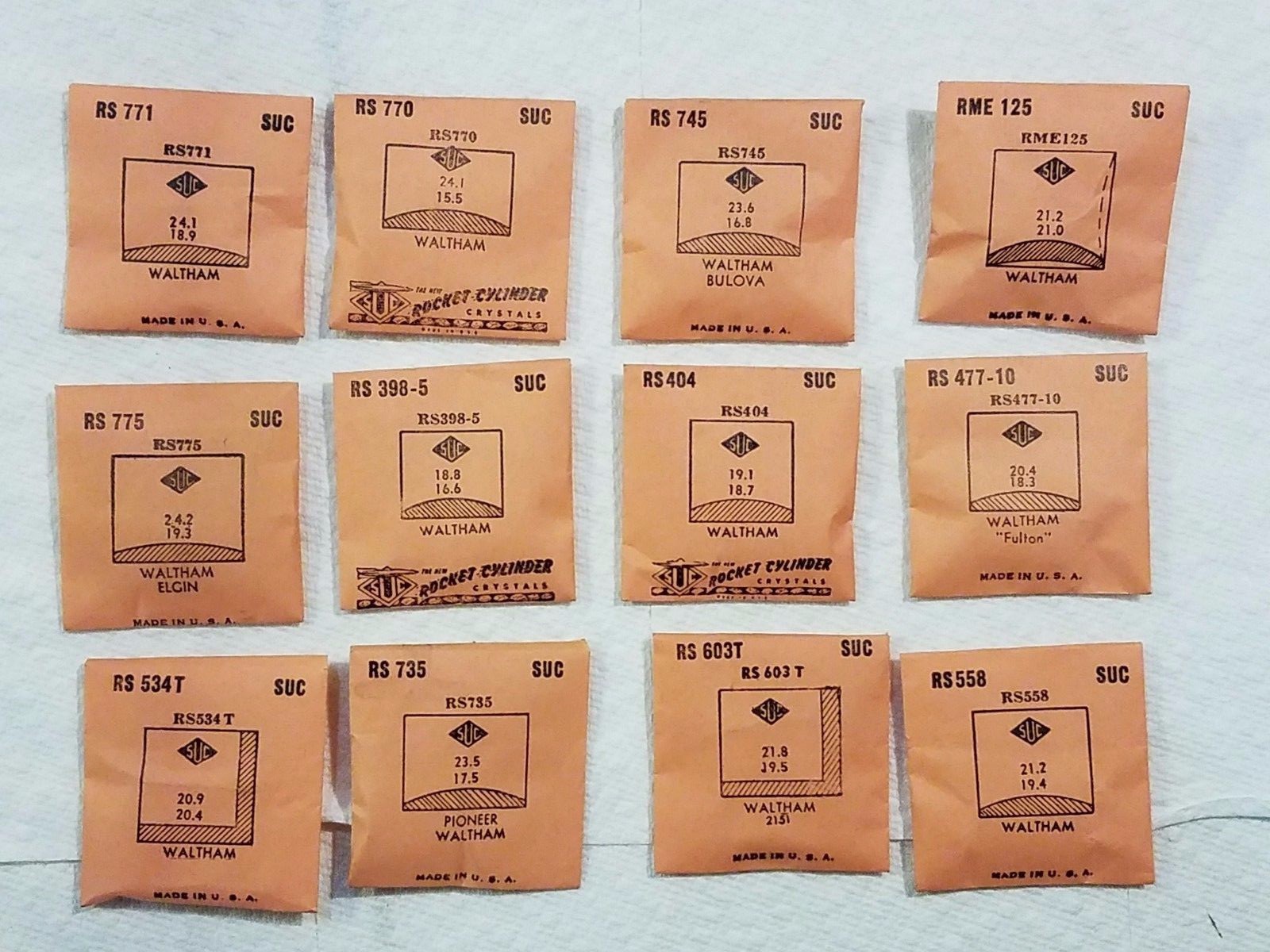 Vintage Waltham Wrist Watch Crystal NOS in orig packaging Free Shipping #34