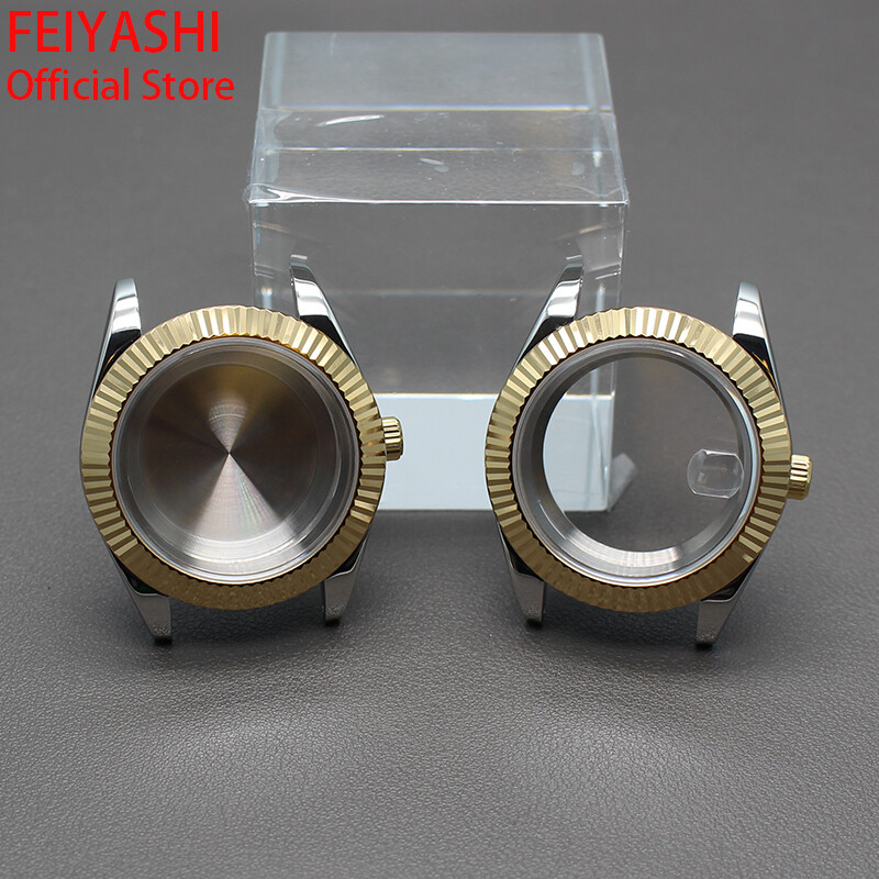 36mm40mm Steel Watch Case Convex convex groove bezel For Seiko NH35 36 Movement