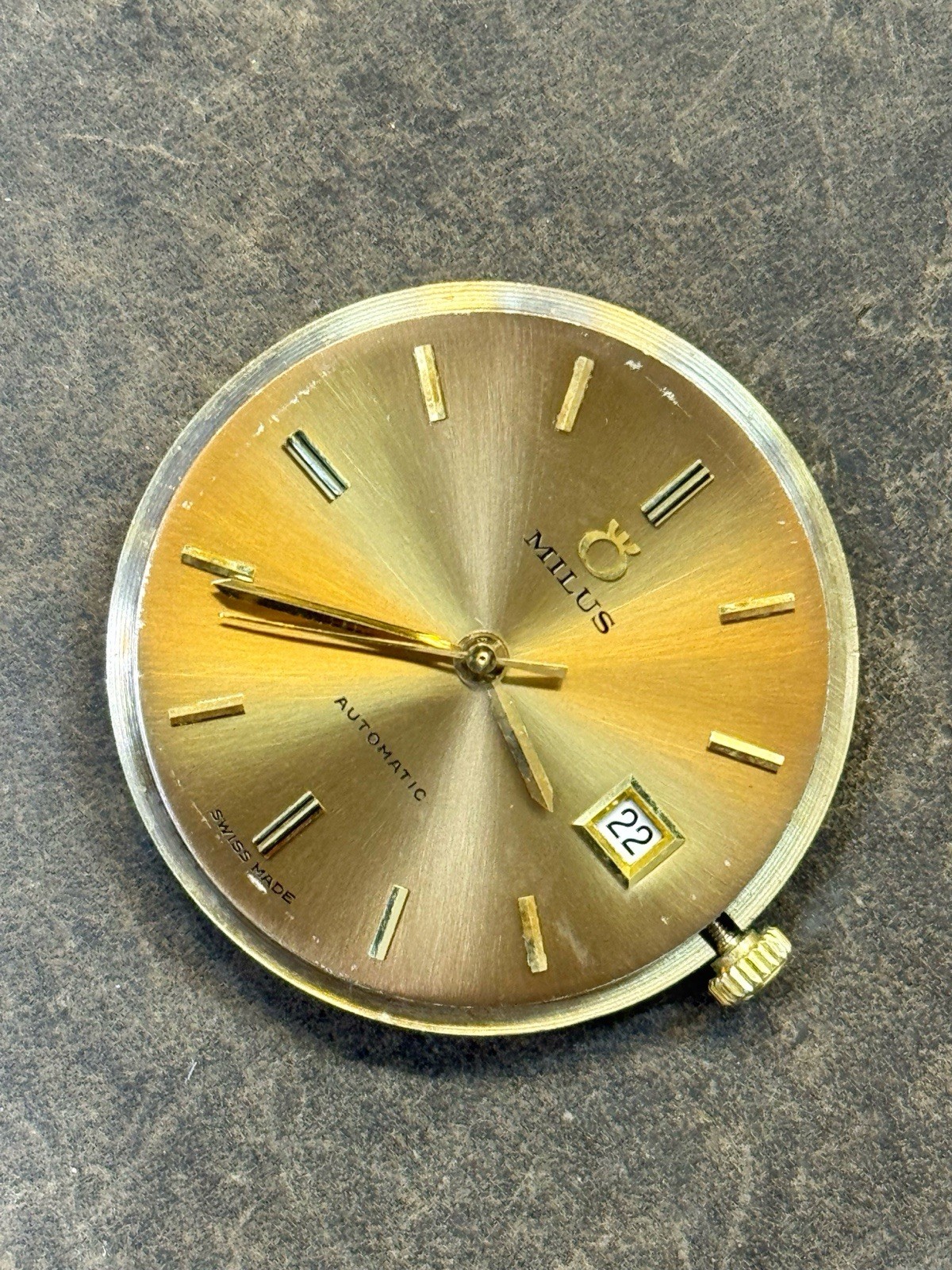 Vintage Milus Automatic Cal 522 Wrist Watch Movement Parts Working