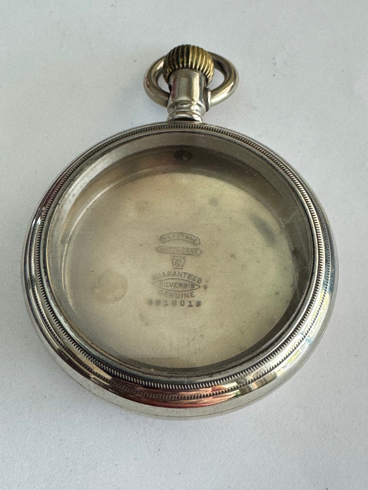 VINTAGE 18 SIZE KEYSTONE SILVEROID POCKET WATCH CASE PENDANT AND LEVER SET