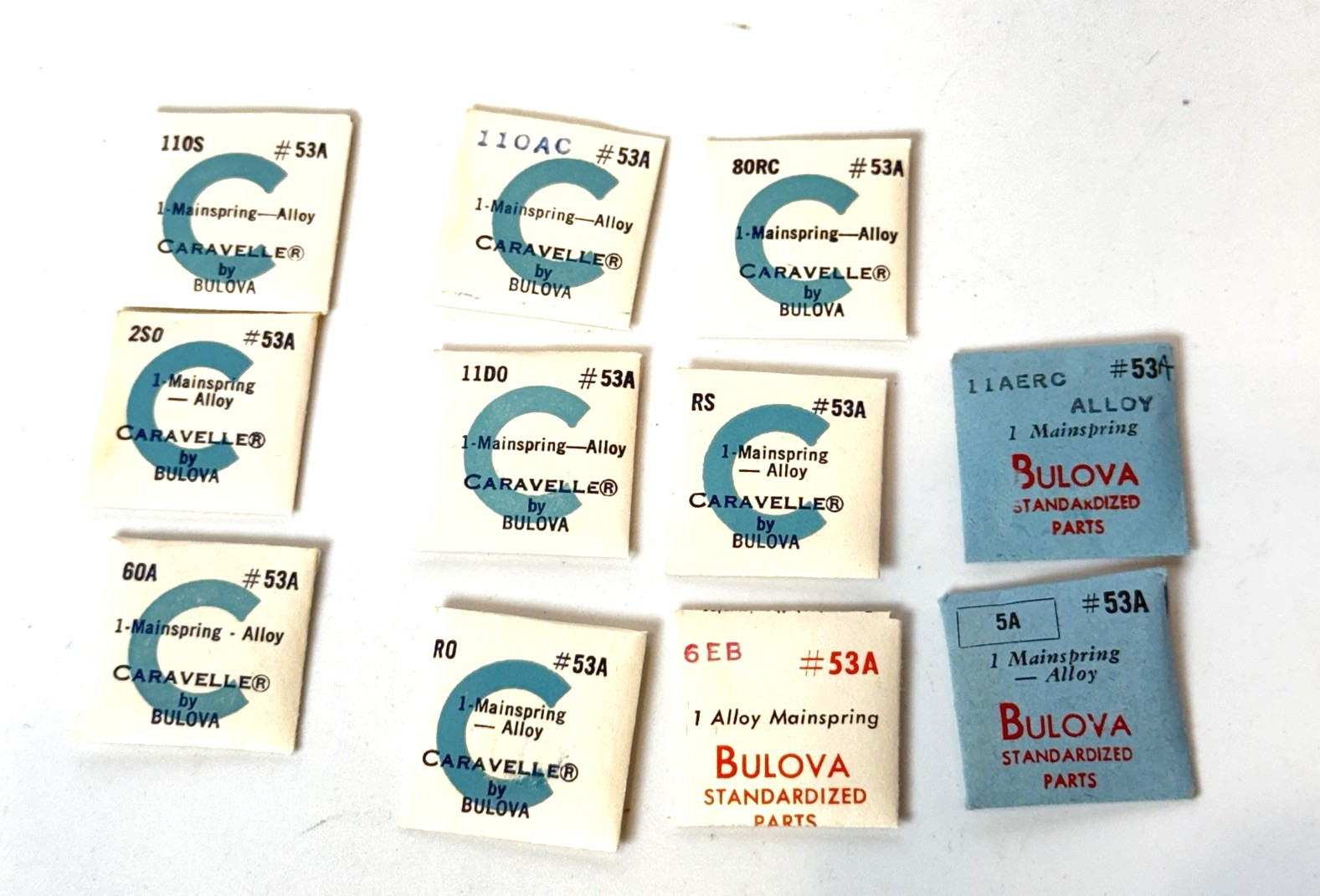 Vintage LOT Caravelle Bulova Watch Parts NOS Sealpacks Alloy Mainspring Models