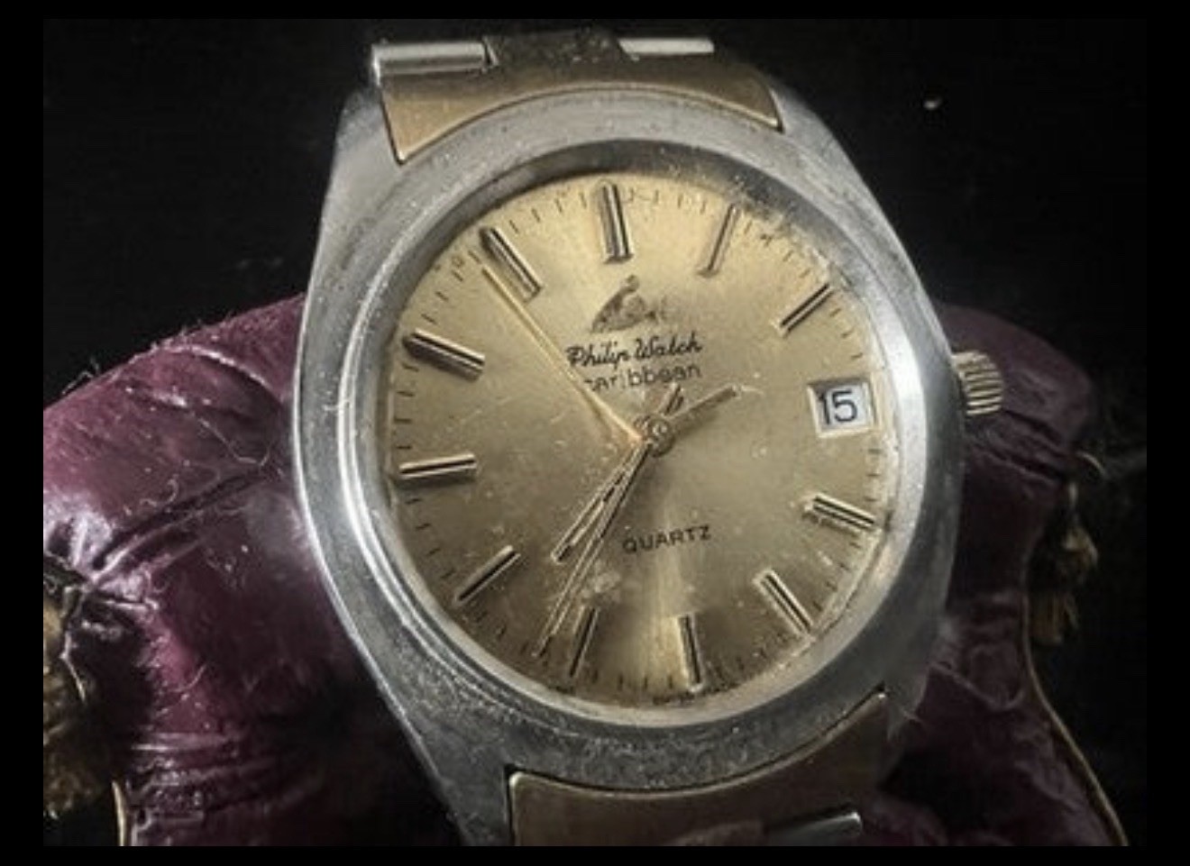 Philip Watch Movement Caribbean Quartz Swiss Watch for Vintage Parts