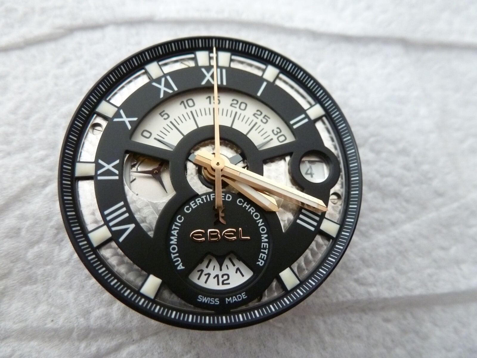 Ebel 1911 BTR Chronograph Cal 139 1215787 New Condition rare gold Rotor working