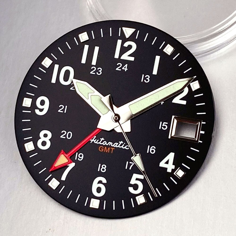 29mm NH34A Black or White Watch Dial for NH34A Movement for GMT Automatic watch