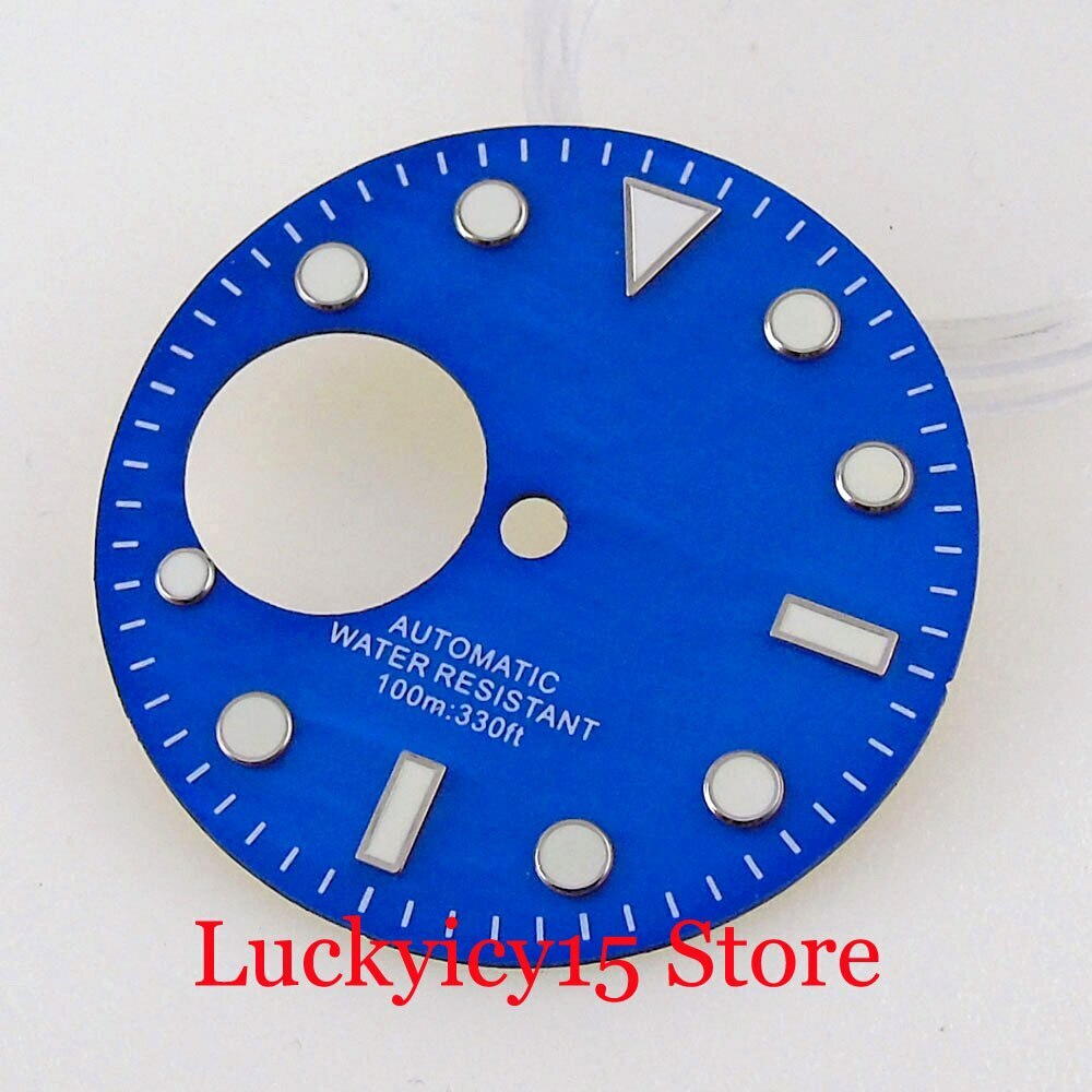 29MM Mens Watch Shell Dial Fit NH38 Movement Automatic Case Blue/Green/Grey Blue