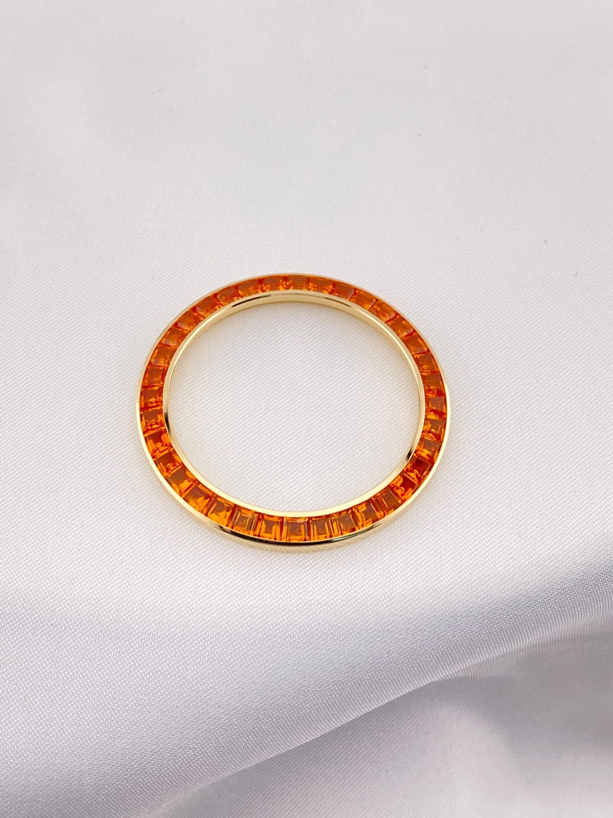 ROLEX Daytona 6.50 CTS. CUSTOM Orange LAB Sapphires Bezel 18K SOLID Yellow Gold