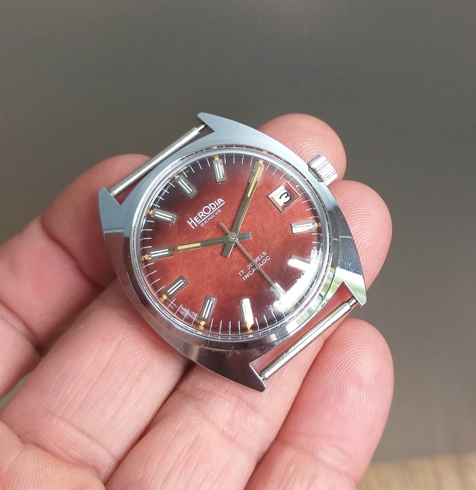 Fontainemelon FHF 974 Swiss Case and Texture Dial 1970’s 35mm NOS Part