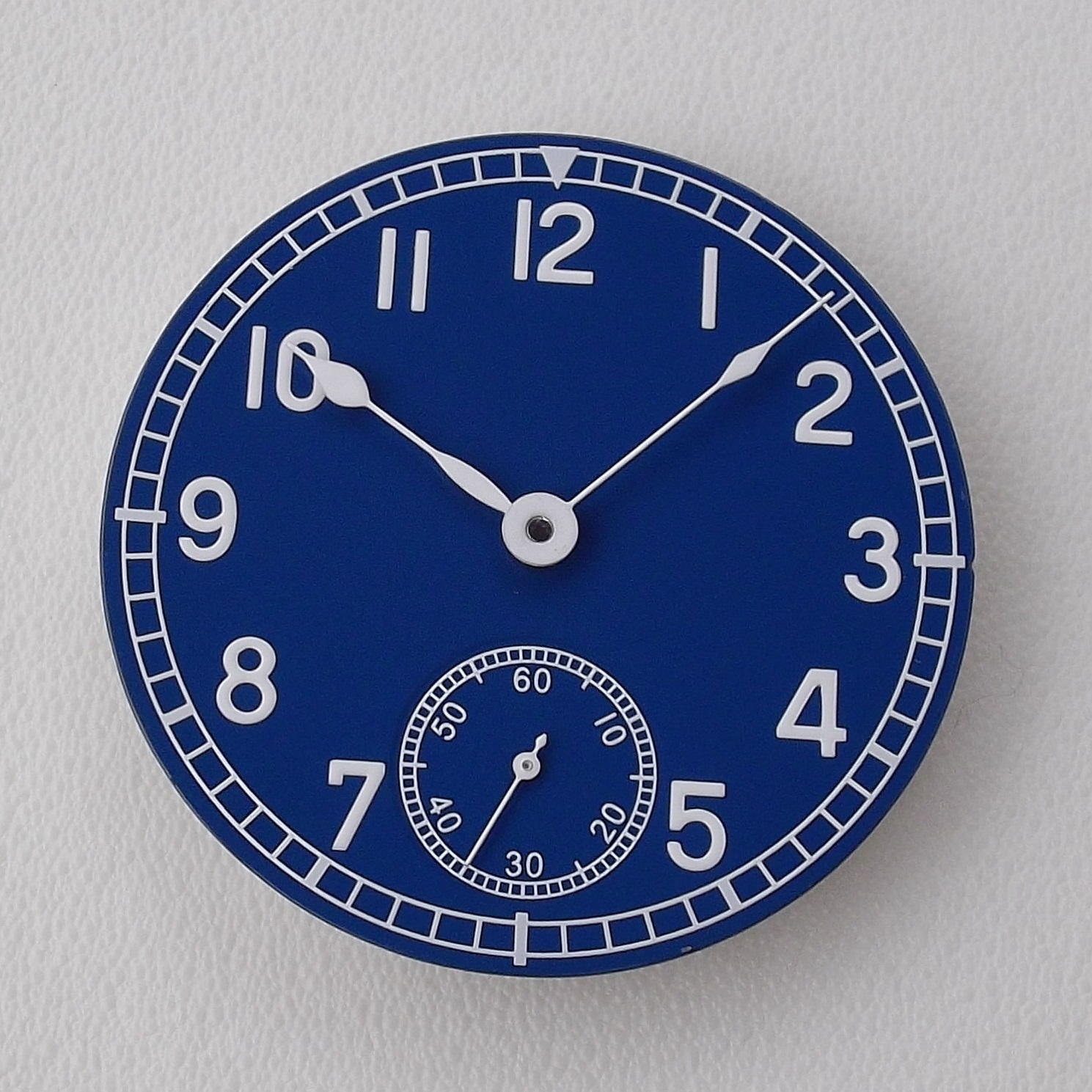 MARINE DIAL + HANDS SET FOR ETA 6498-1 D= 38.2mm BLUE ENAMEL 6498 UNITAS