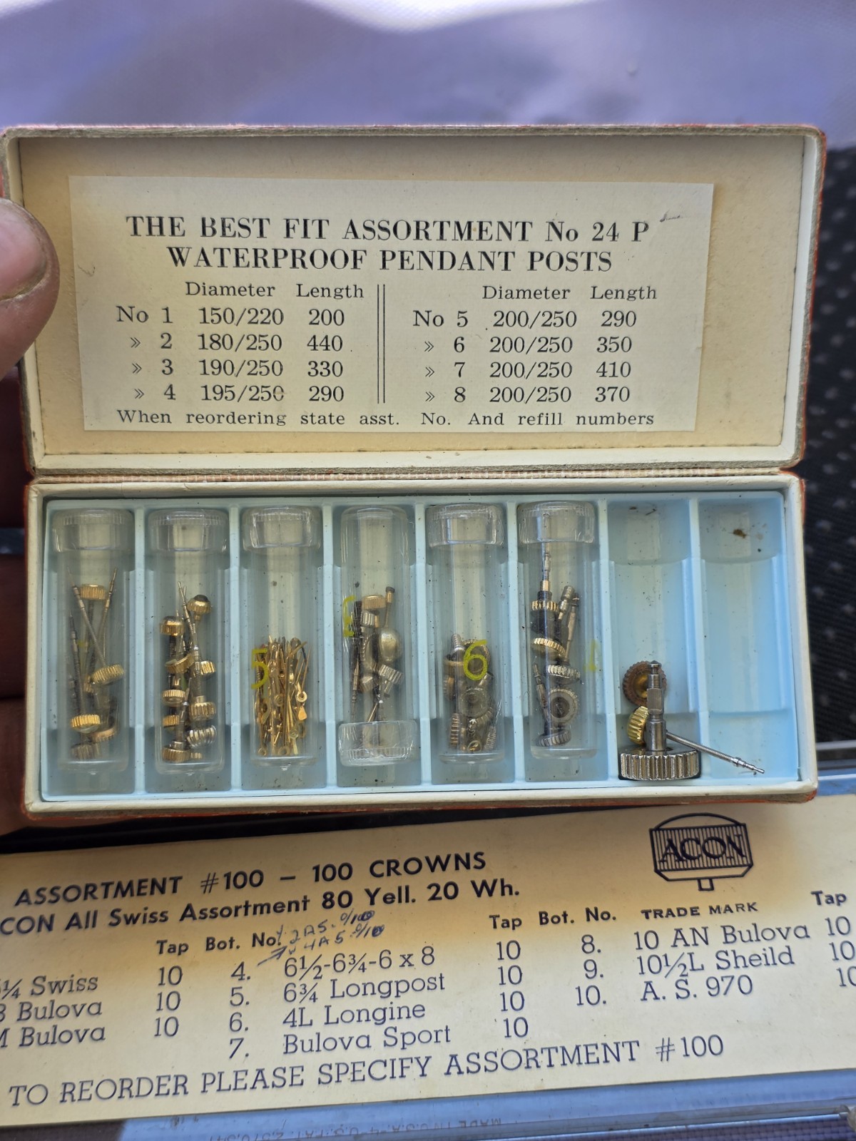 Vintage Watch Crown Assortment & Parts Lot Pre Owned Condition J5