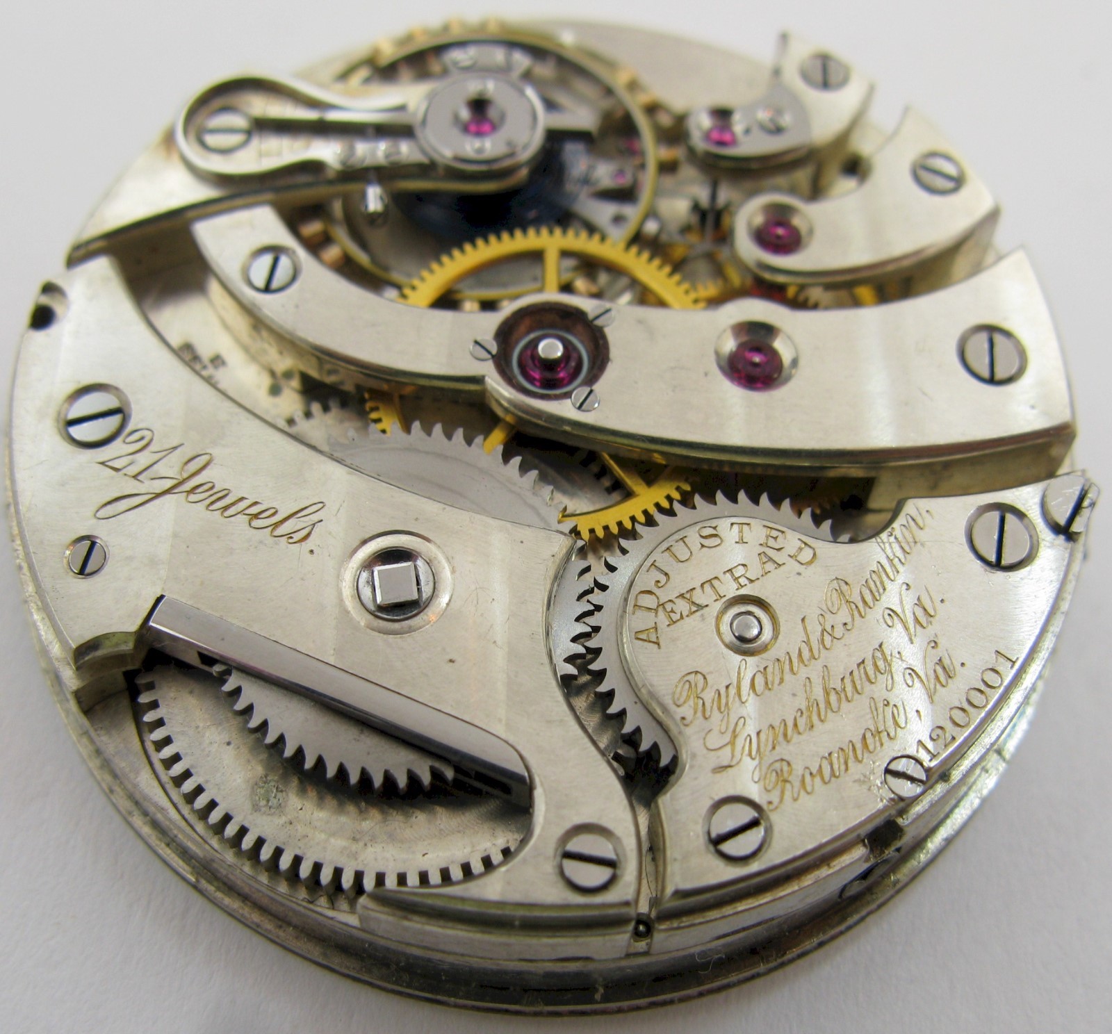 Quality Agassiz Pocket Watch Movement for parts .. HC 43.1 mm Ryland & Rankin VA