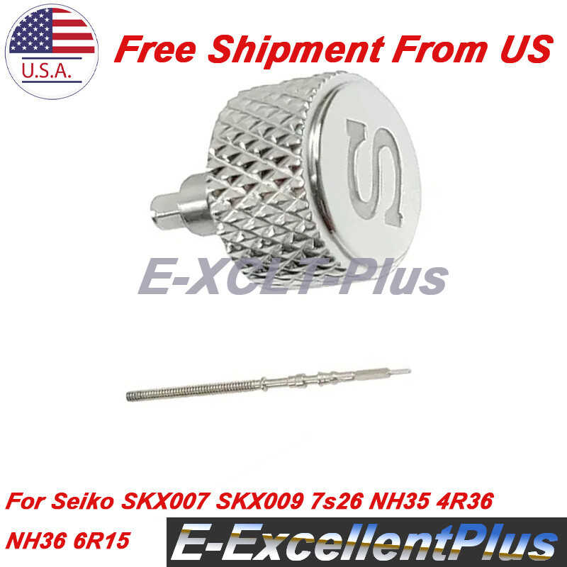 Stainless Knurled Watch Crown For Seiko SKX007 SKX009 7s26 NH35 4R36 NH36 6R15