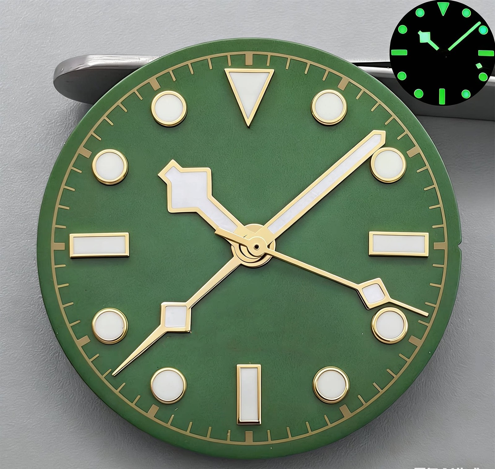 29mm Retro Green Watch Dial Green Lume for Nh34 Nh35 ETA2824 PT ST2130 Movement
