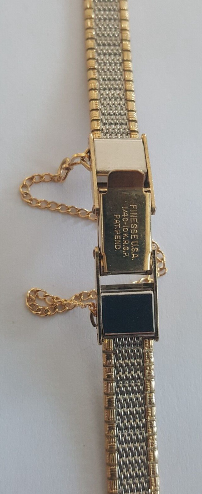 Longines Gold Plated Watch Bracelet With Safety Clasp Chain