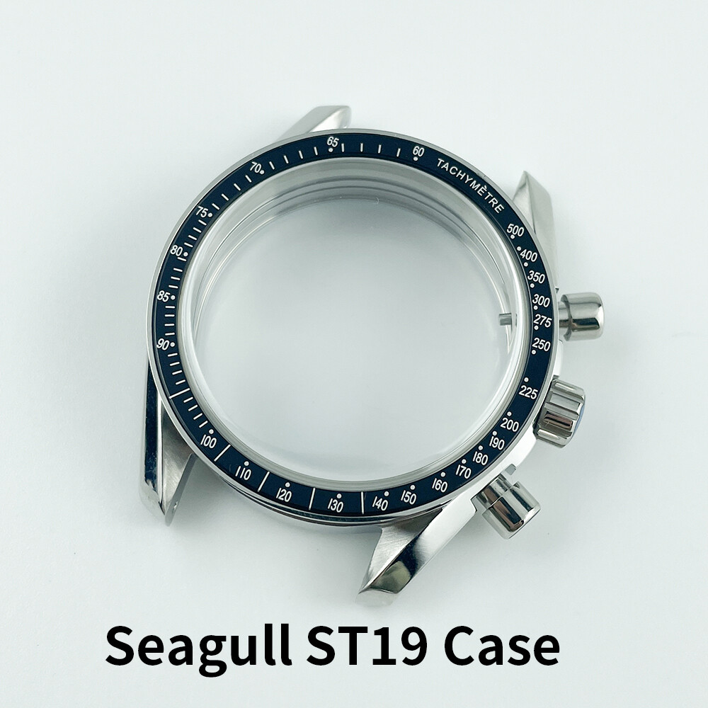 40mm Chronograph Moon Watch Case Sapphire Crystal for ST1901 ST1902 Movement