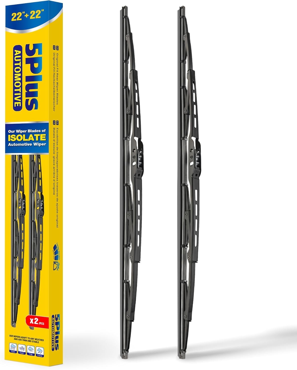 5 PLUS 22 inch Wiper Blades 2 Pack for Ford F150 F250 F350