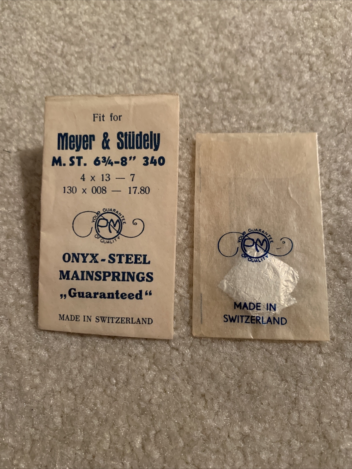 PM Watch Mainspring Meyer & Studely Onyx-Steel M.ST. 6-3/4-8” 340 4×13-7