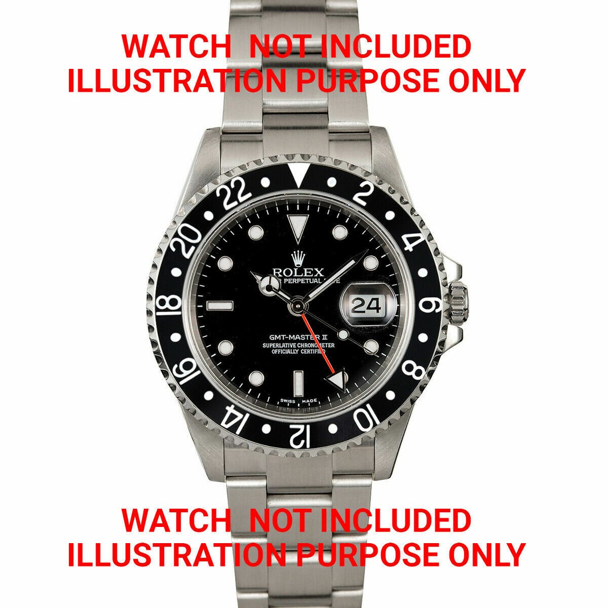 Rotating Bezel & Insert For Rolex GMT 16700, 16710, 16760 Sapphire Model Black
