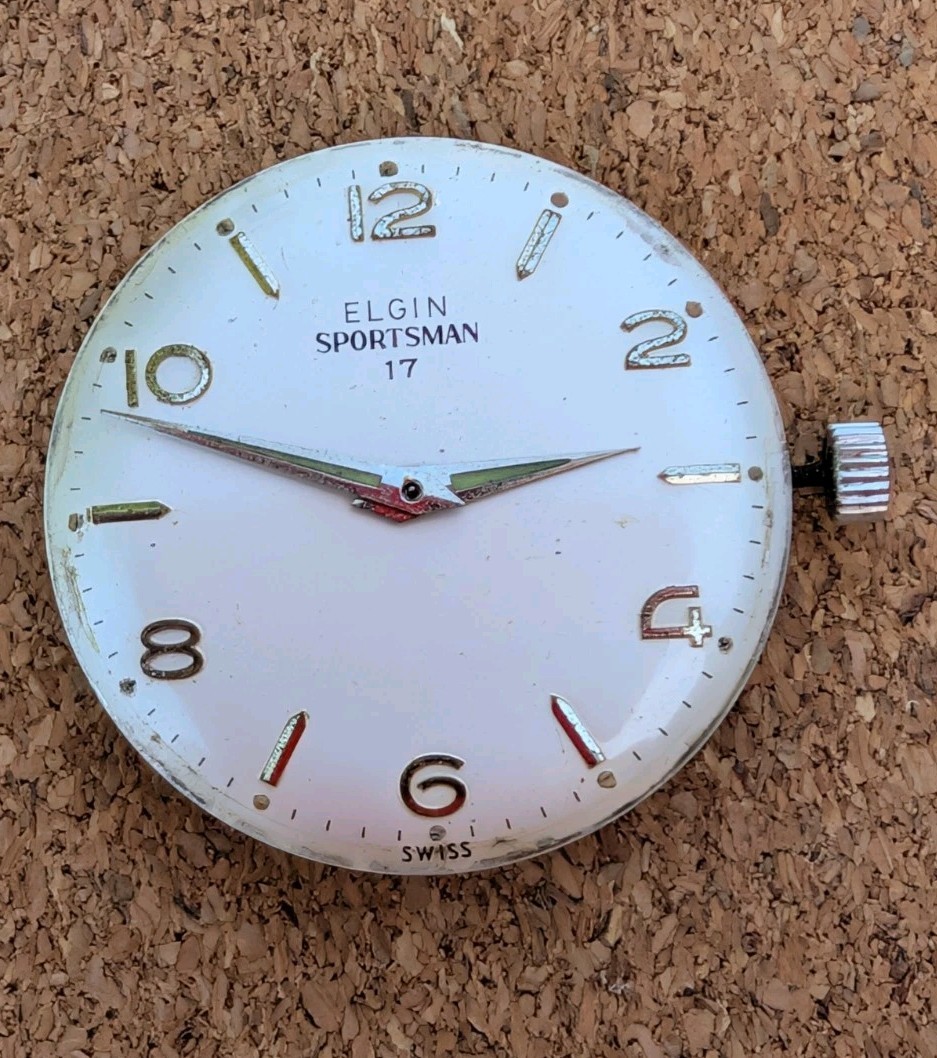 Genuine Elgin Sportsman 17j Movement (grade 823) in Running Order w Nice Dial !!
