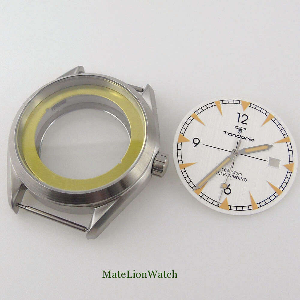 41mm Brushed Watch Case+Hands+Dial Fit For NH35 /NH35A Movement Sapphire Glass