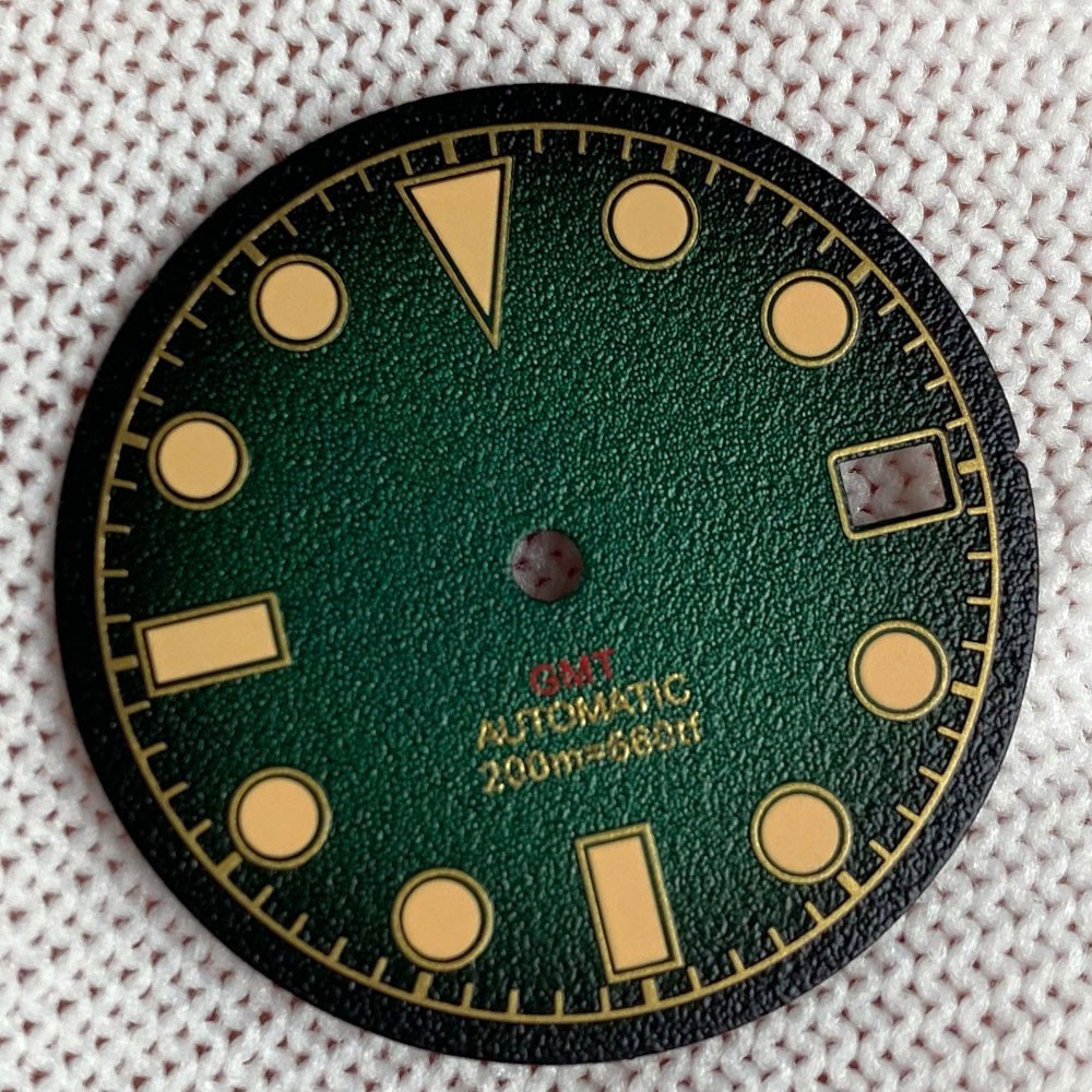 29mm Green Noctilucent GMT sterile Watch Dial fit NH34 NH34A Movement Watch Part