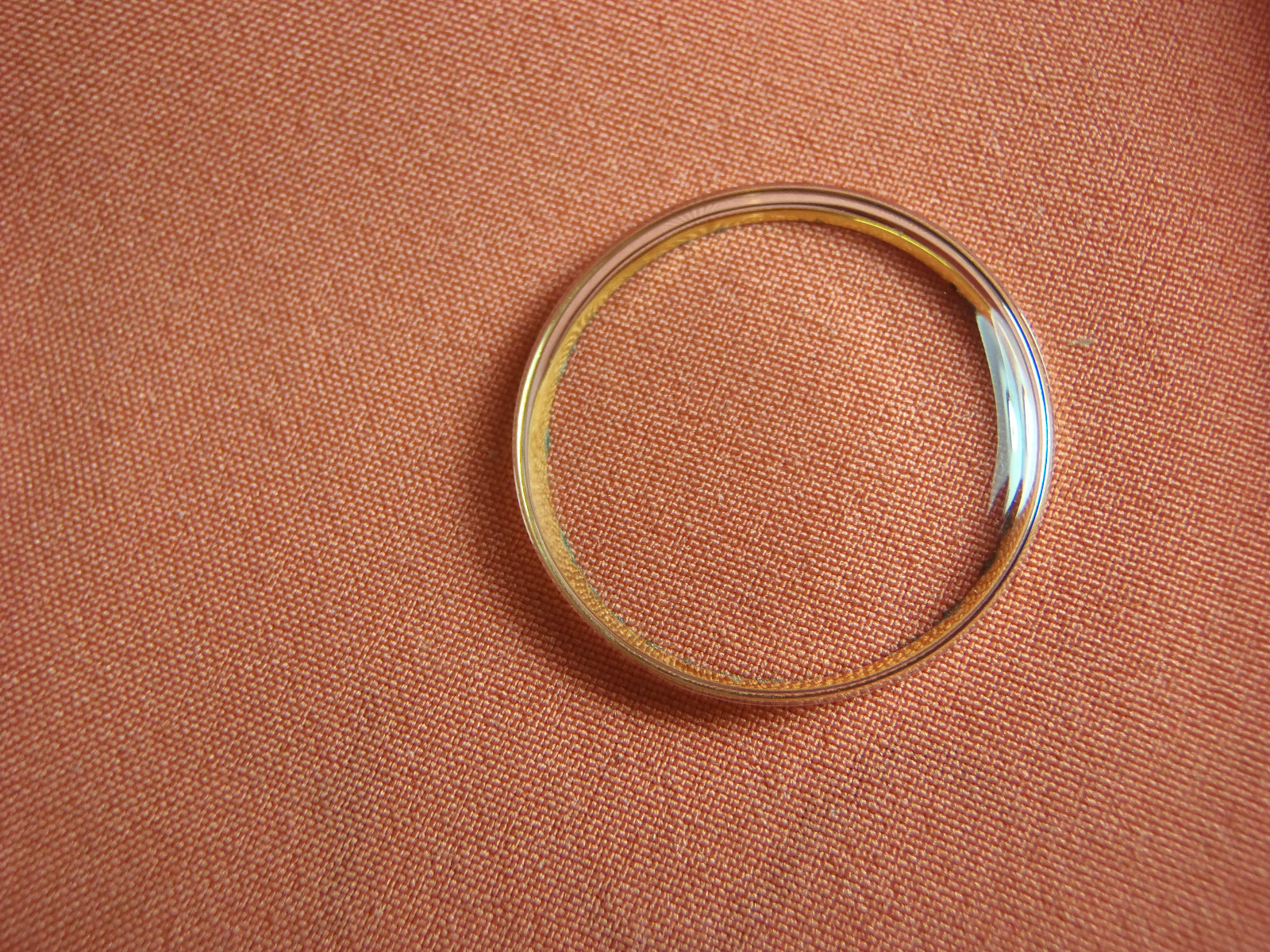 26.1 MM SWISS YELLOW TENSION RING ROUND PLASTIC WATCH CRYSTAL WATERPROOF NOS