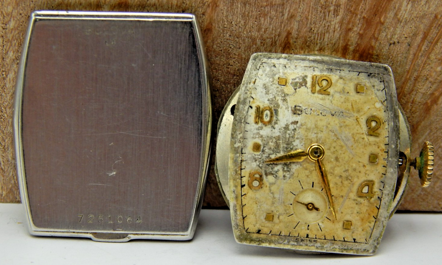 Vintage 1953 Bulova 10BT 17 jewel men’s wrist watch movement with dial and hands