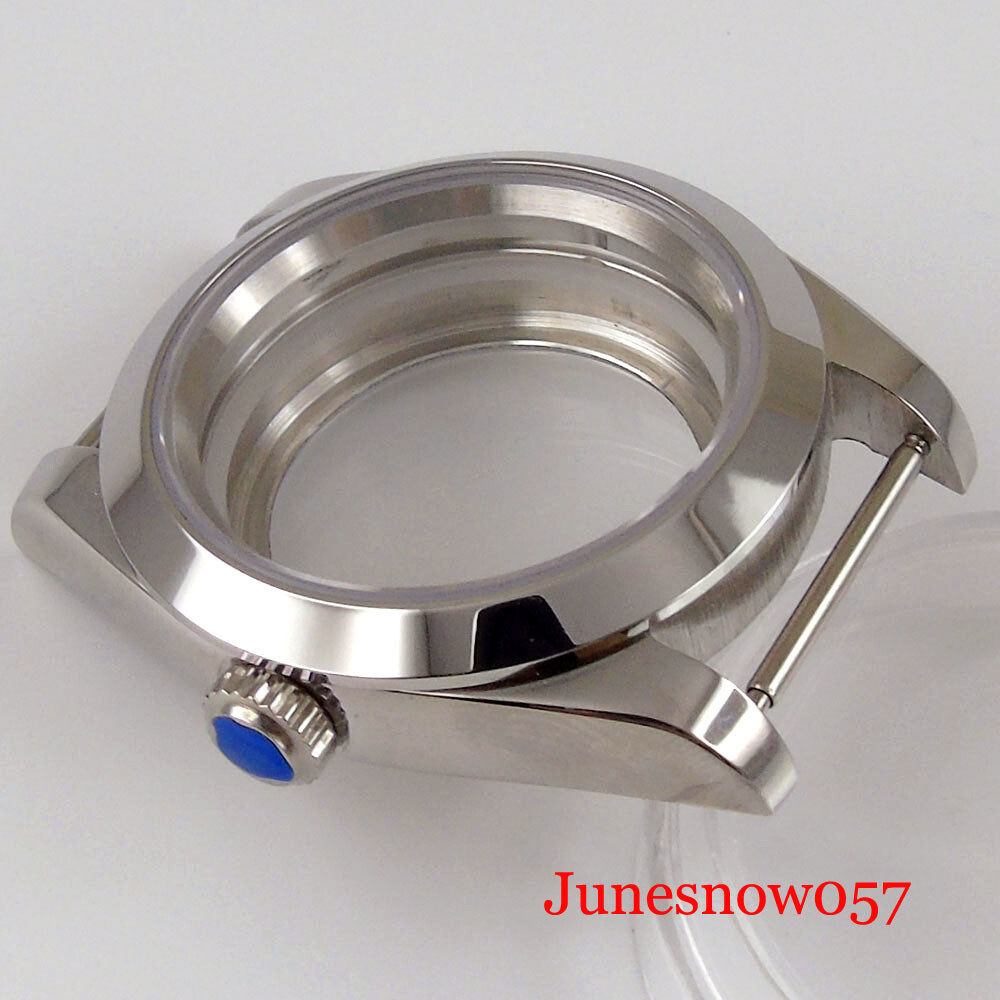 Polished 36mm/39mm Watch Case for NH35A NH36A Seeing Back Screw Crown