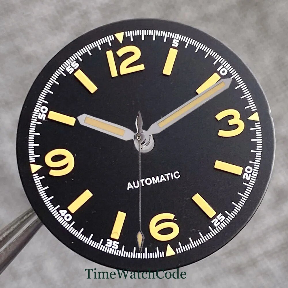 Luminous Black Watch Dial Face 29mm for NH35 NH36 ETA2824 PT5000 SW200 Movement