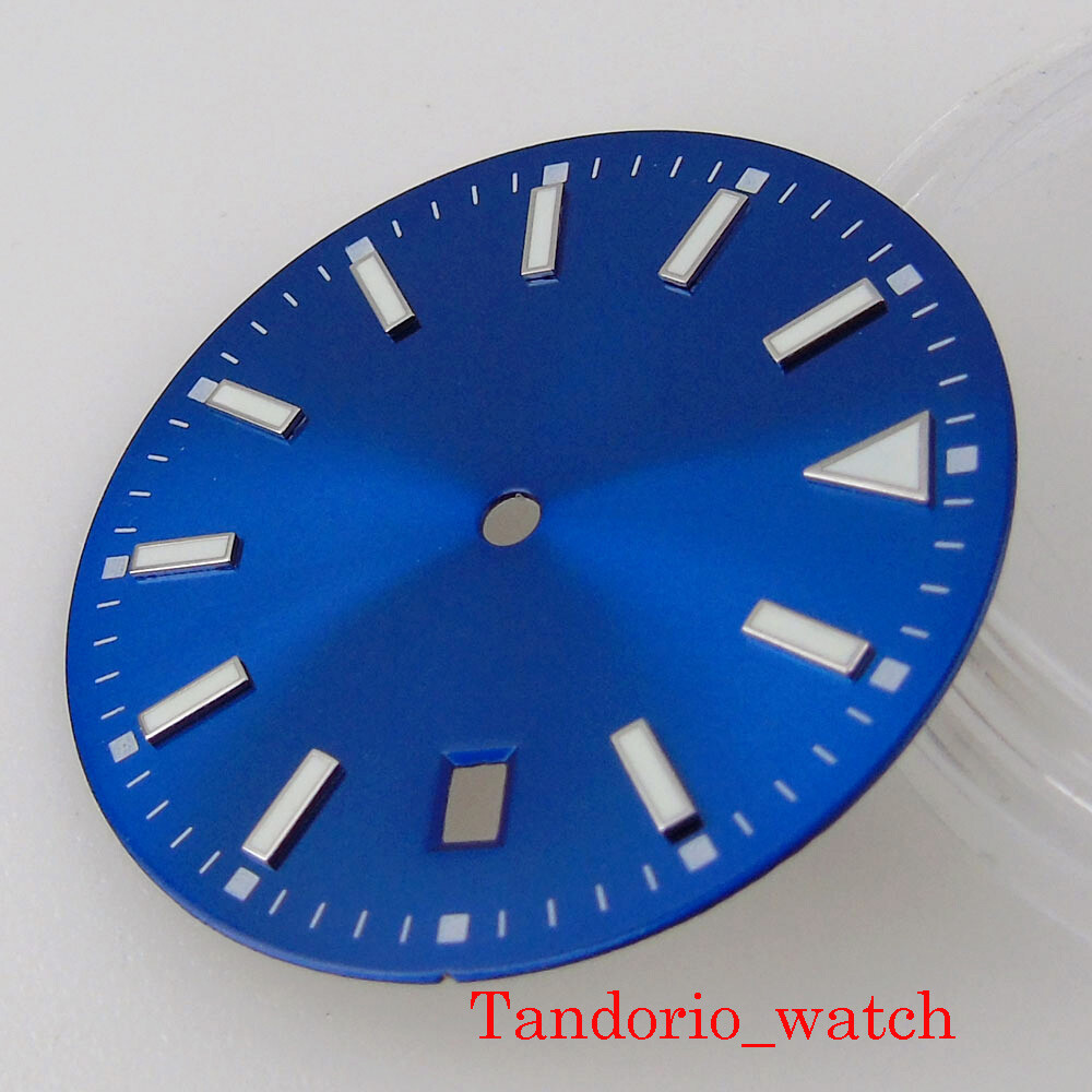 33.5mm Black Blue Green Watch Dial Face for NH35A Automatic Movement Date