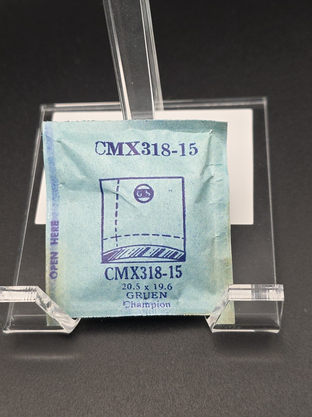 G-S Watch Crystal CMX318-15 Gruen Champion 20.5X19.6