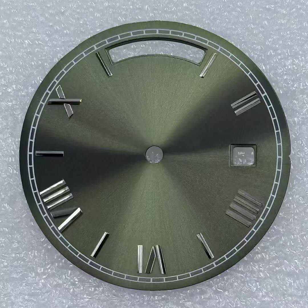 31mm Roman Watch Dial Double Calendar No Luminous Fits 8285 Movement Watch Parts