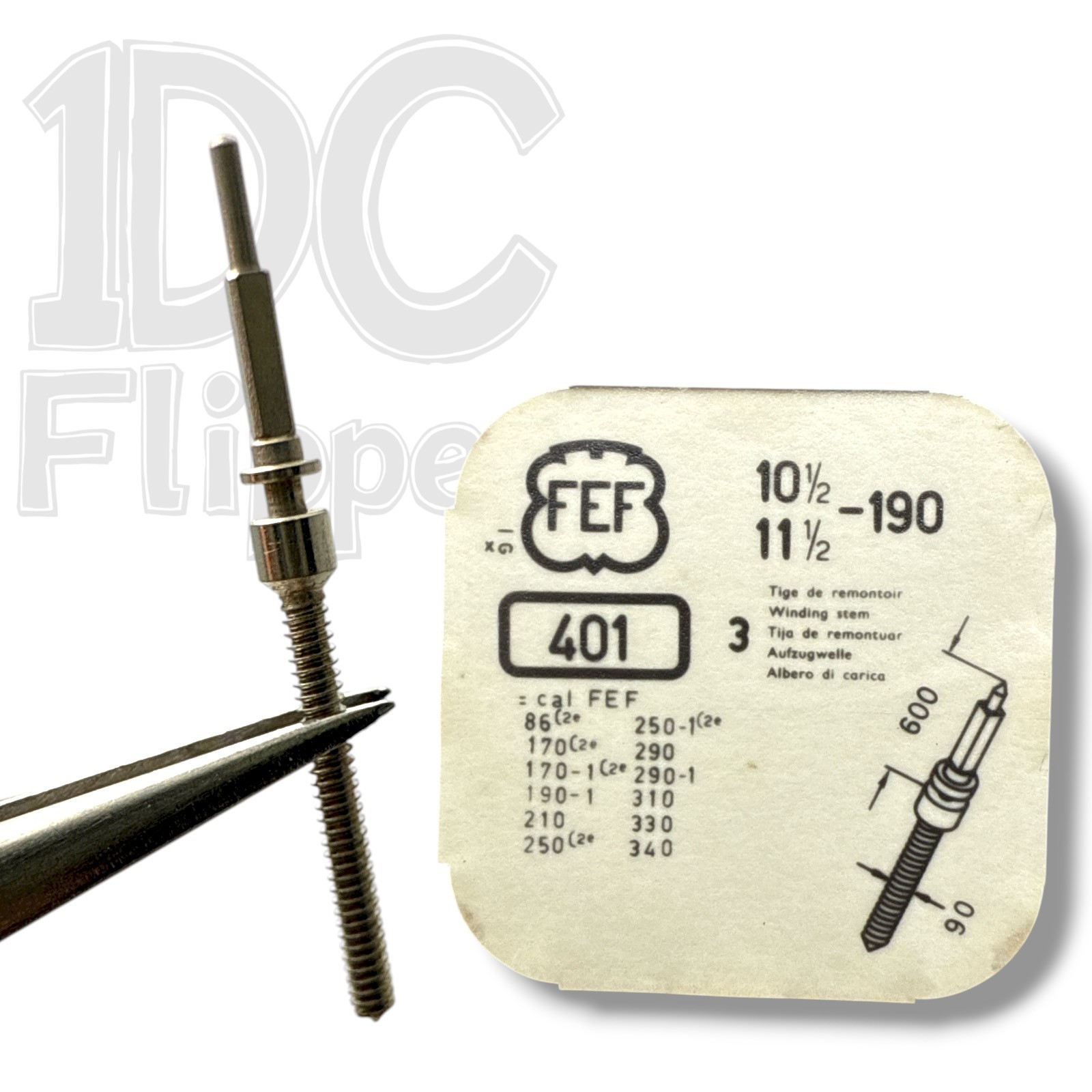 FEF 190 401/143 WINDING STEM BestFit 200/329F, 0.90 16.0mm Rolex 290 Read List!