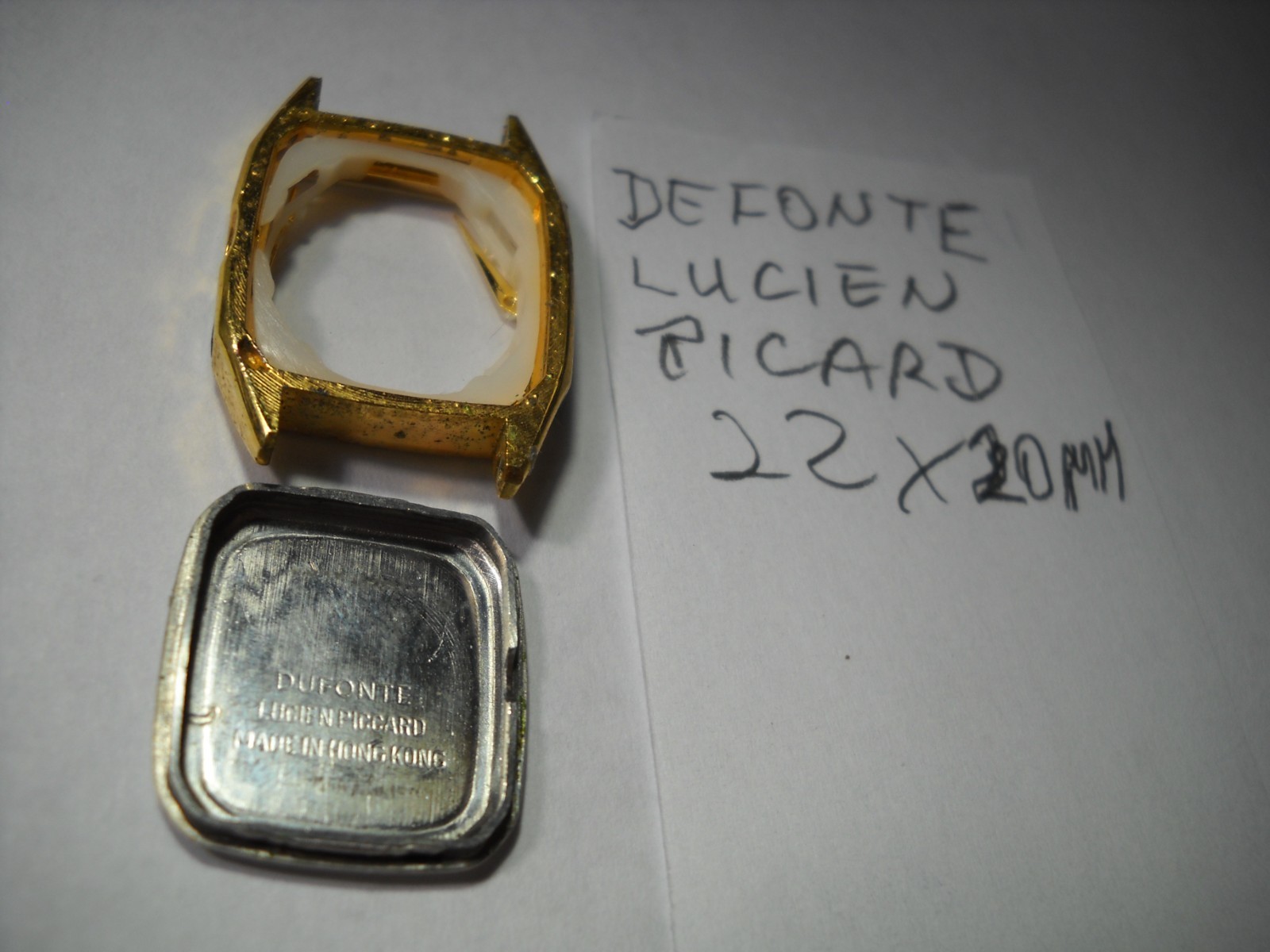 1075L Defonte lucien Picard watch case complete 22 x 20 mm 4 side insert stone
